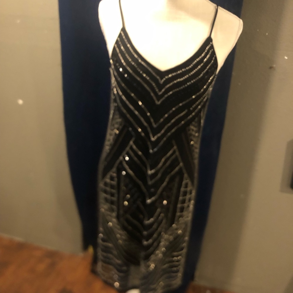 Express black beaded Dress. NWOT. Straps are adjustable.